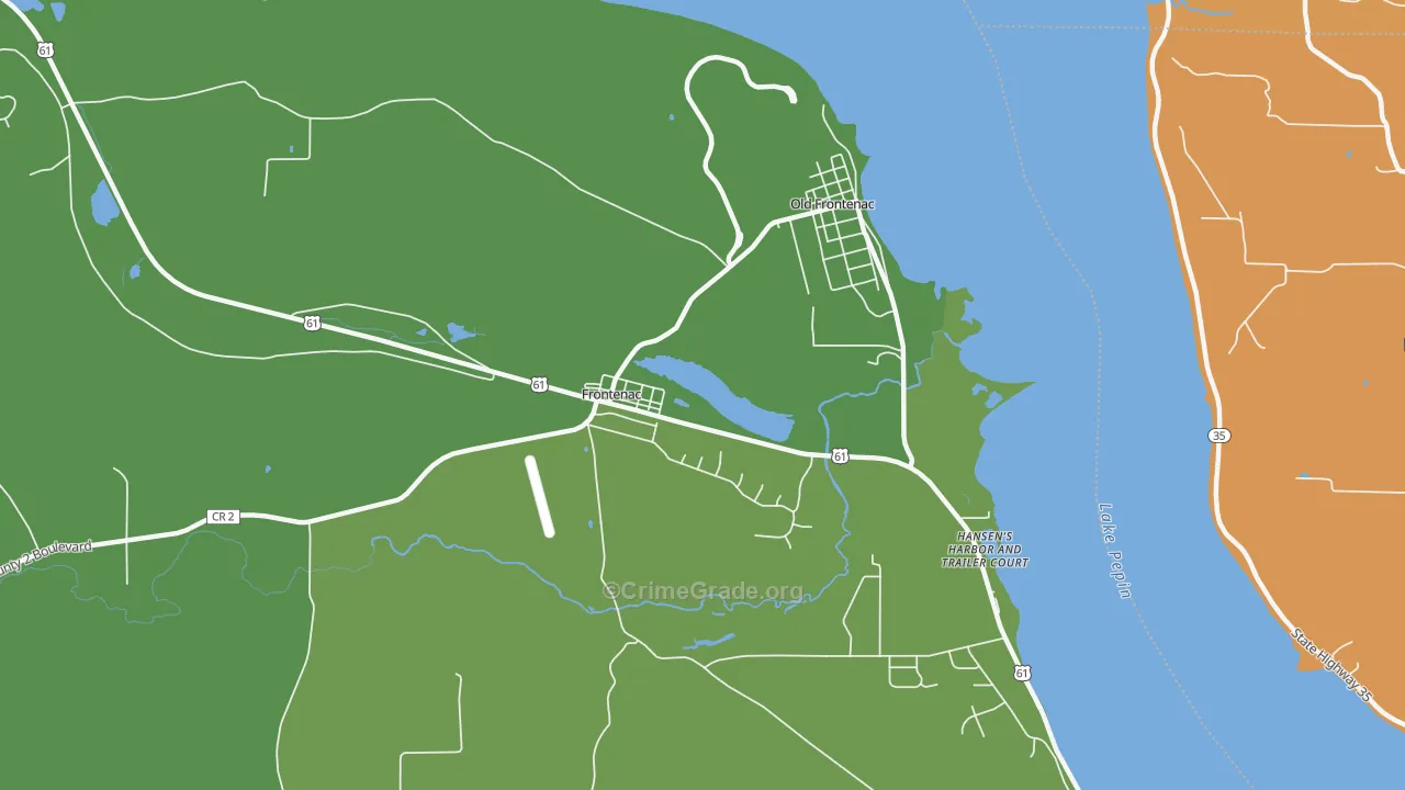 Frontenac, MN Map of Murder Rates