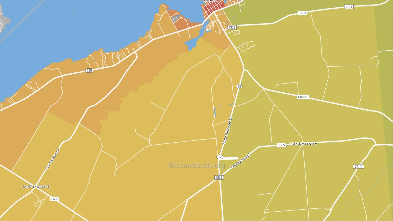 Frontenac, NY Map of Murder Rates