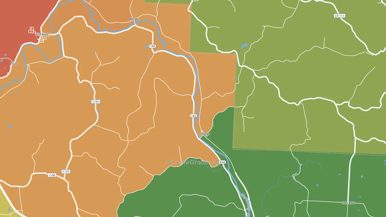 Frost, OH Map of Murder Rates