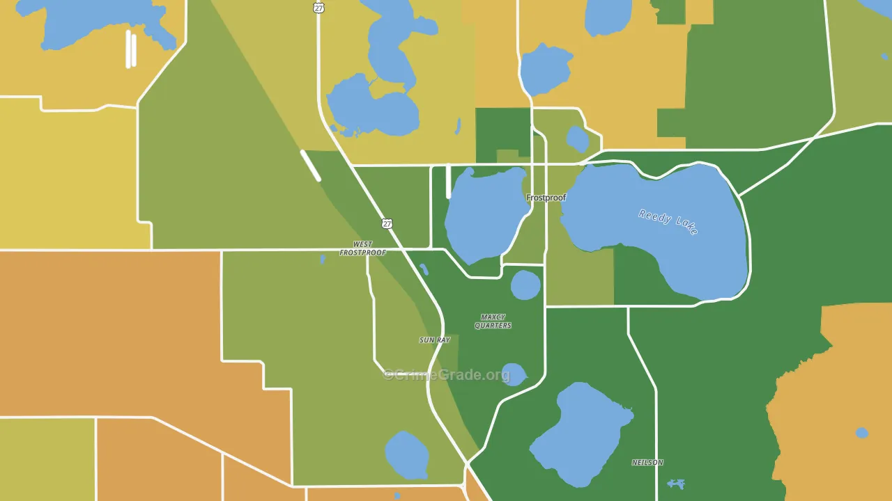 Frostproof, FL Map of Murder Rates