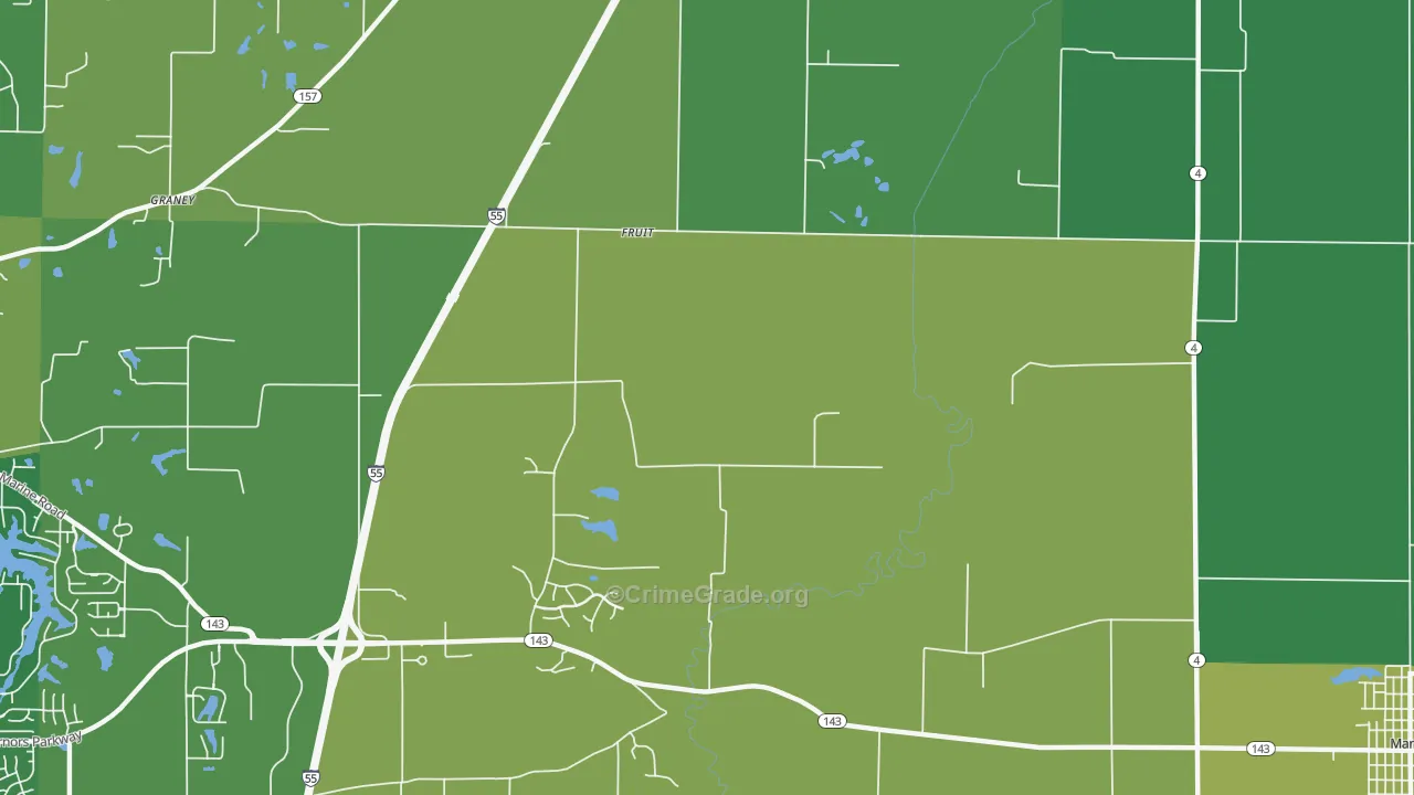 Fruit, IL Map of Murder Rates
