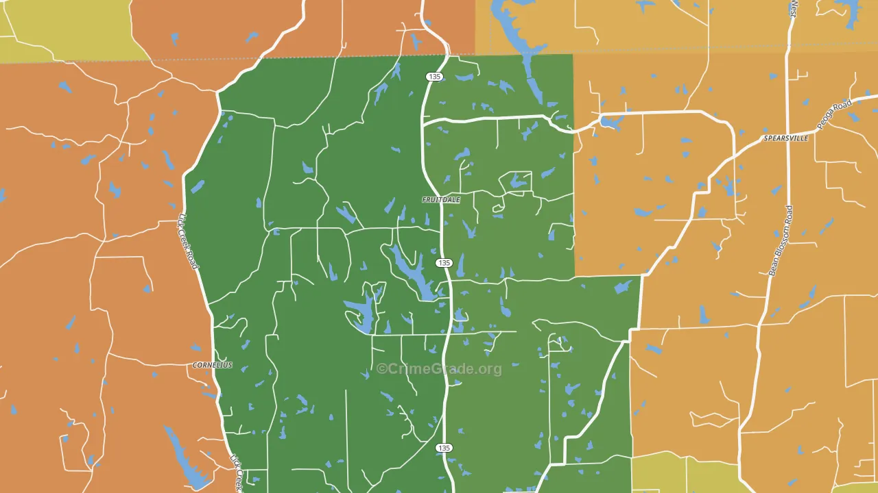 Fruitdale, IN Map of Murder Rates