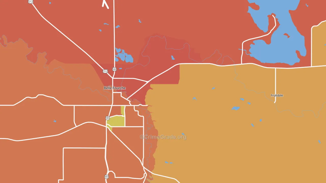 Fruitdale, SD Map of Murder Rates