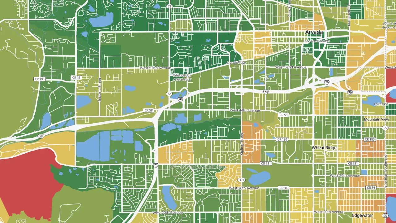 Fruitdale, Wheat Ridge, CO Map of Murder Rates