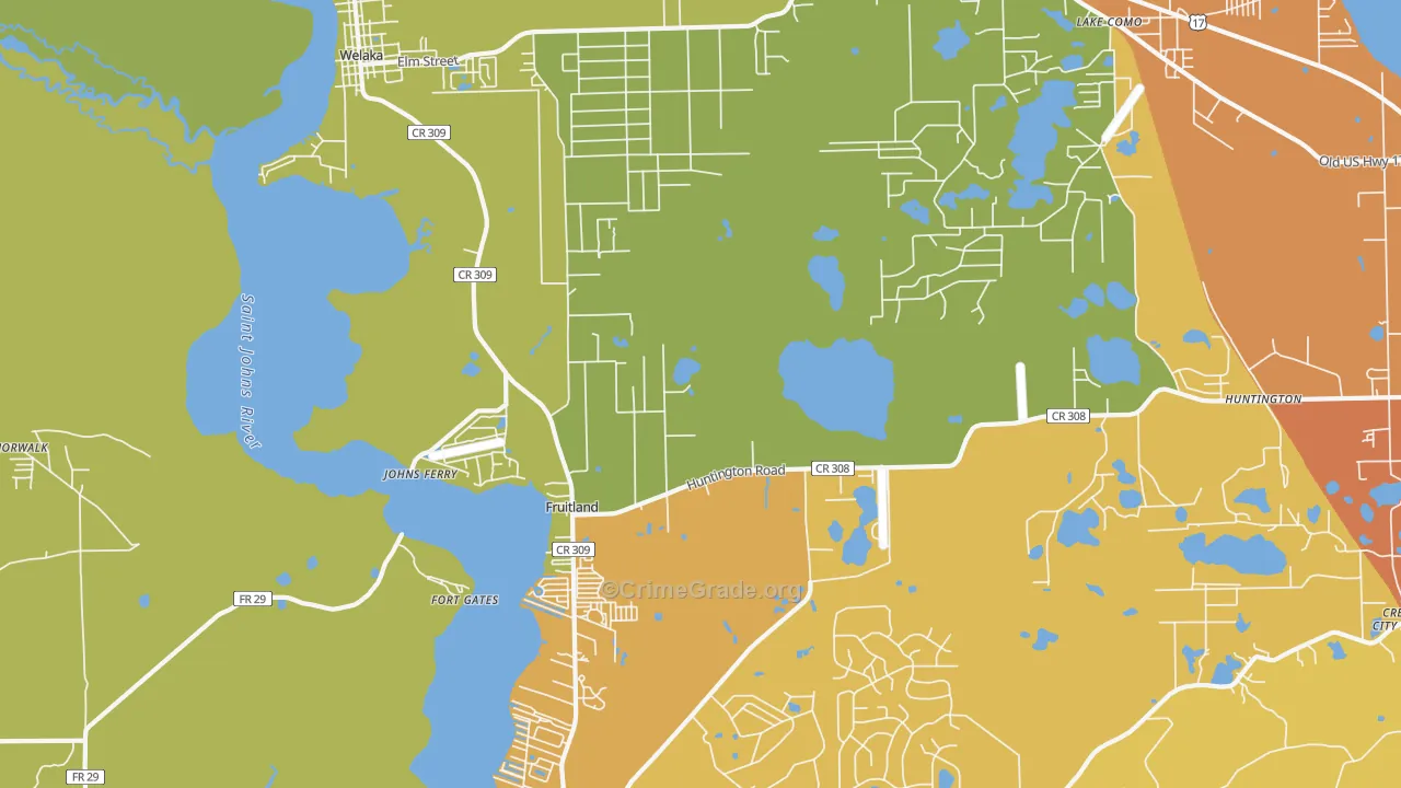 Fruitland, FL Map of Murder Rates