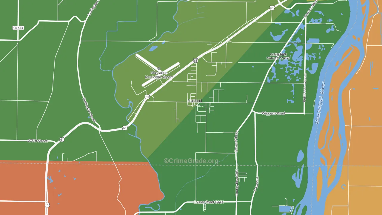 Fruitland, IA Map of Murder Rates