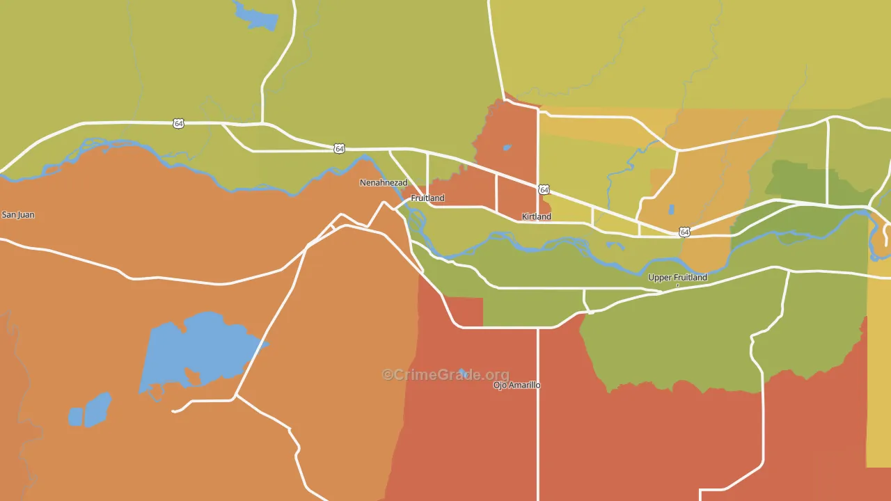 Fruitland, NM Map of Murder Rates