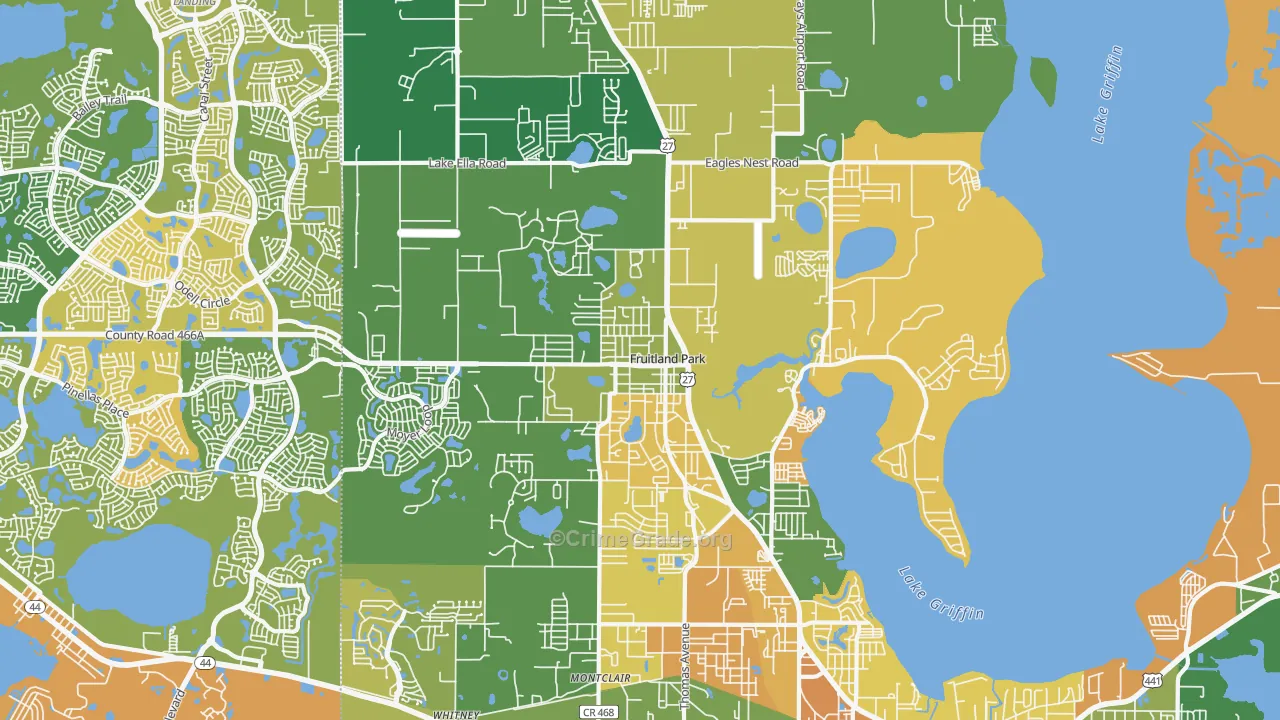 Fruitland Park, FL Map of Murder Rates
