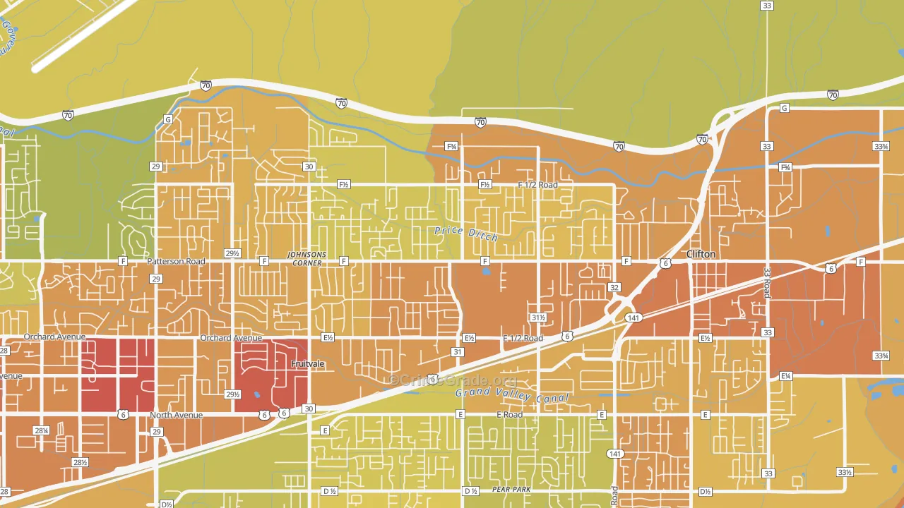 Fruitvale, CO Map of Murder Rates