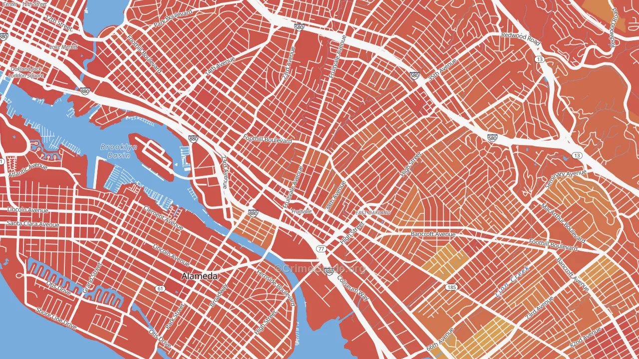 Fruitvale Station, Oakland, CA Map of Murder Rates