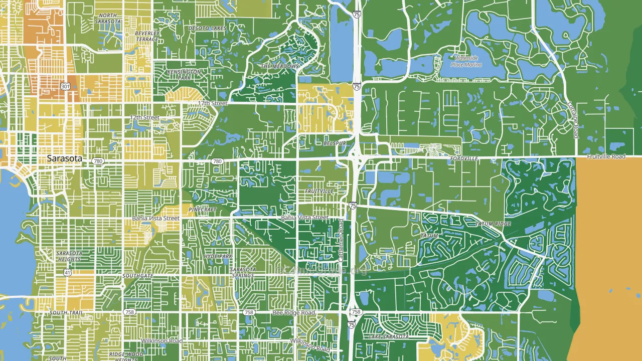 Fruitville, FL Map of Murder Rates
