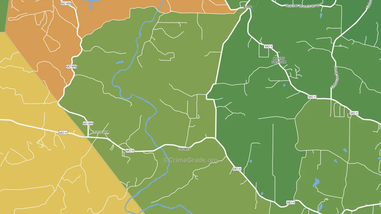 Frumet, MO Map of Murder Rates