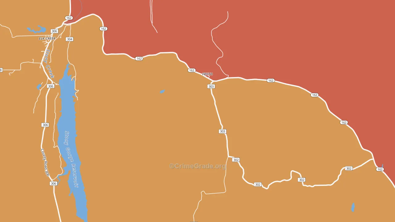 Fruto, CA Map of Murder Rates