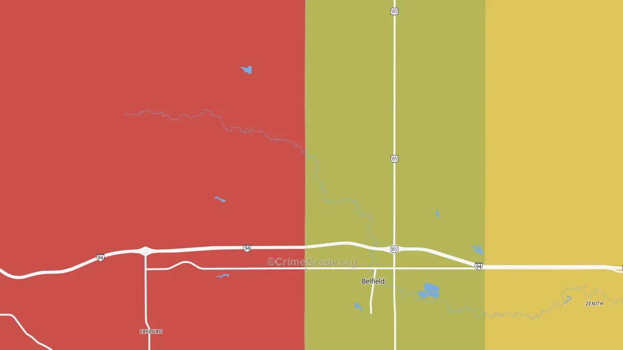 Fryburg, ND Map of Murder Rates
