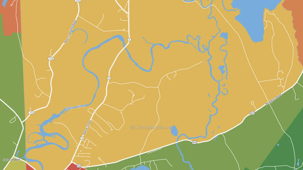 Fryeburg Center, ME Map of Murder Rates