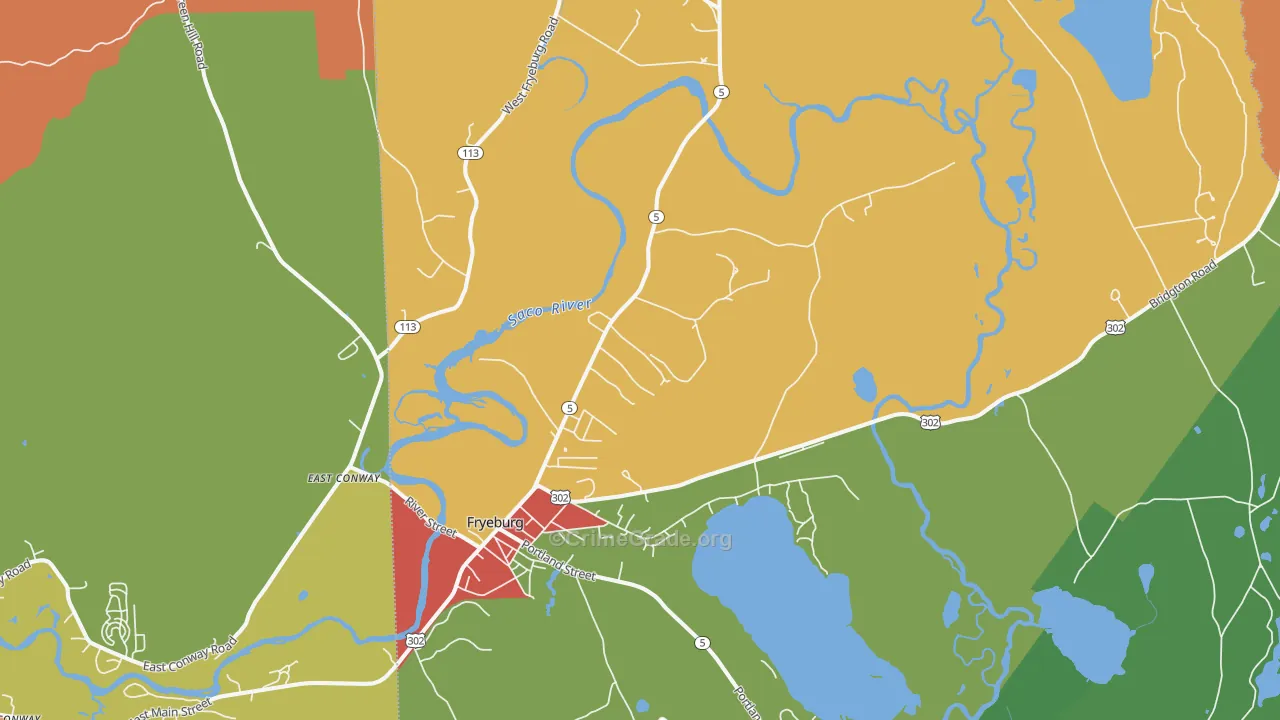 Fryeburg, ME Map of Murder Rates