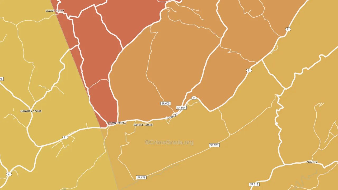 Fugates Hill, VA Map of Murder Rates