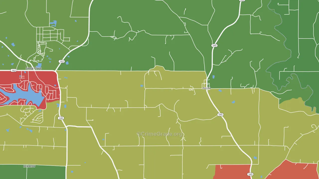 Fulda, IN Map of Murder Rates