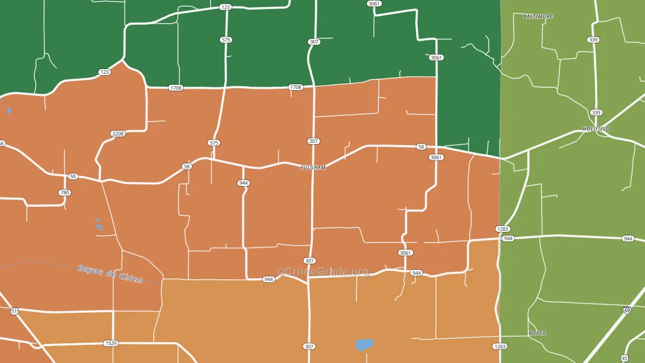 Fulgham, KY Map of Murder Rates