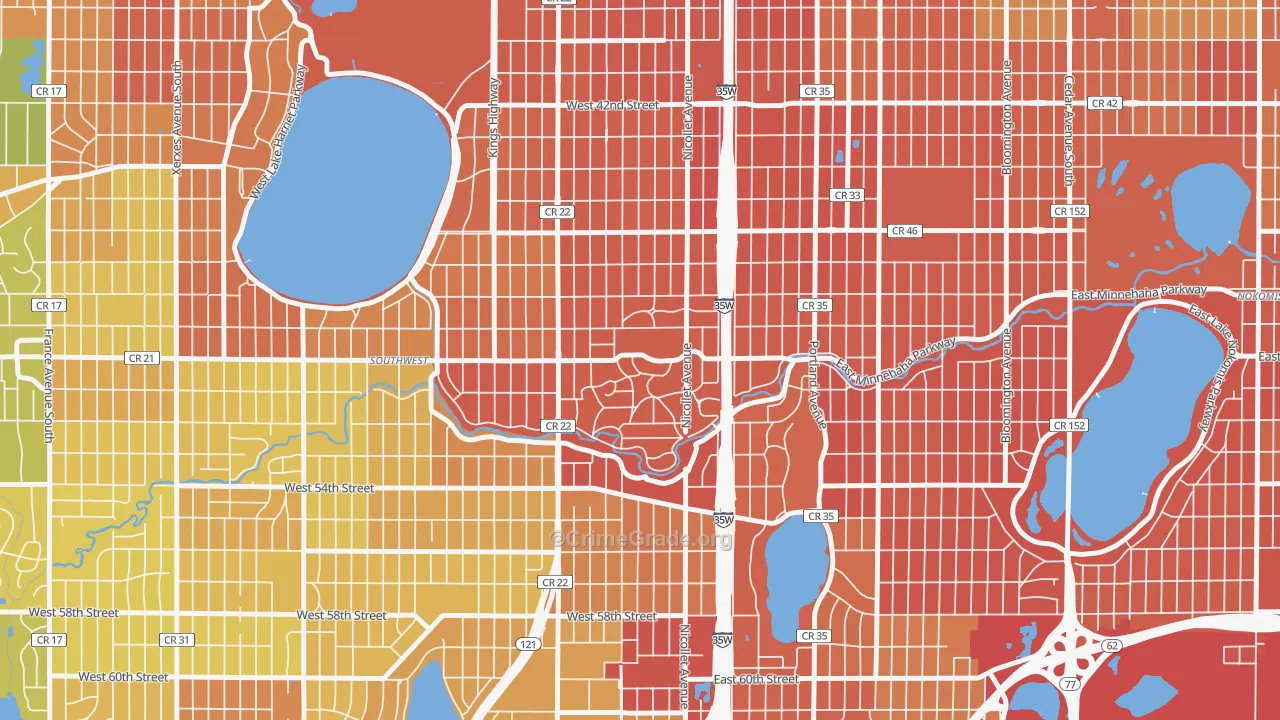 Fuller Tangletown, Minneapolis, MN Map of Murder Rates