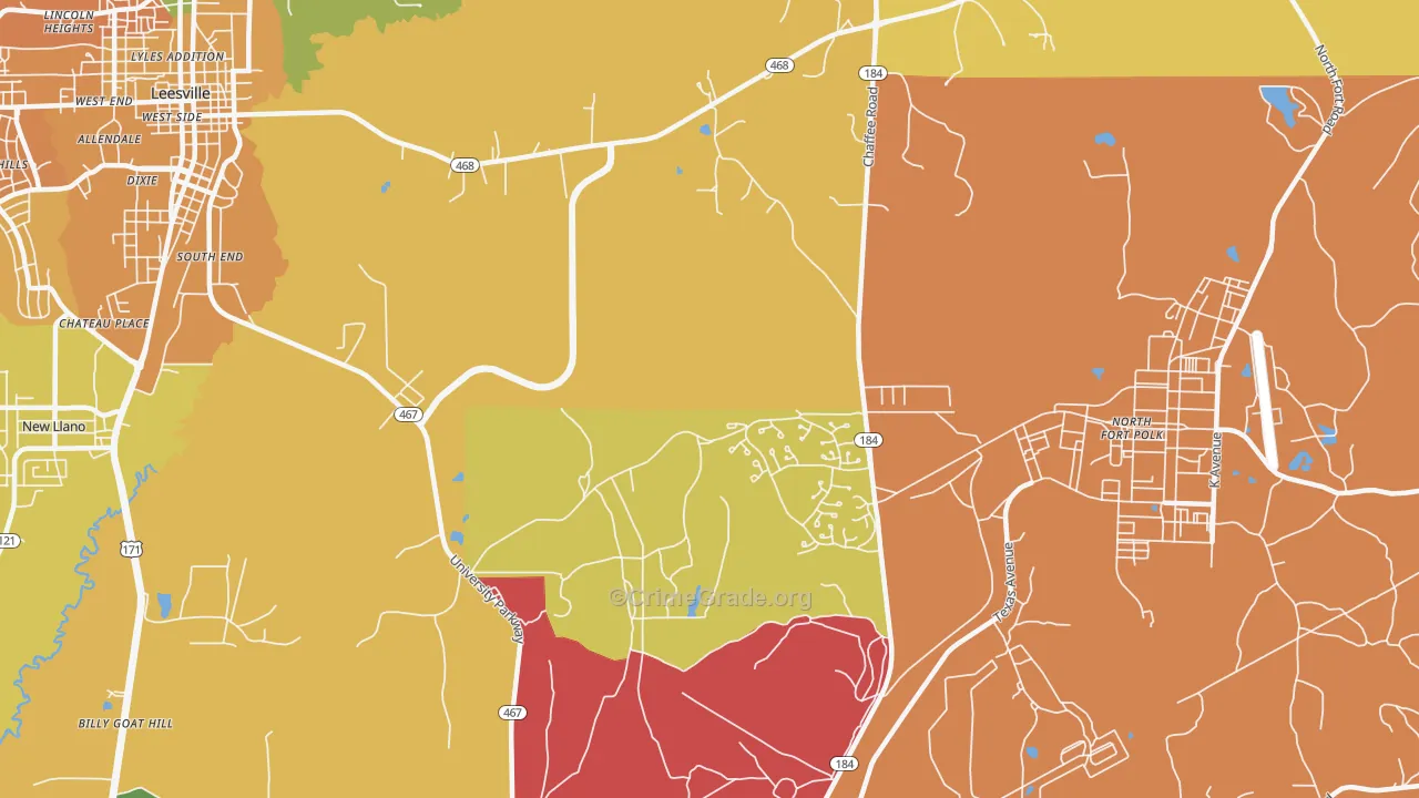 Fullerton, LA Map of Murder Rates