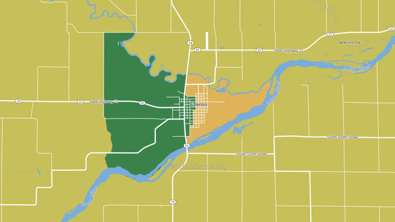 Fullerton, NE Map of Murder Rates