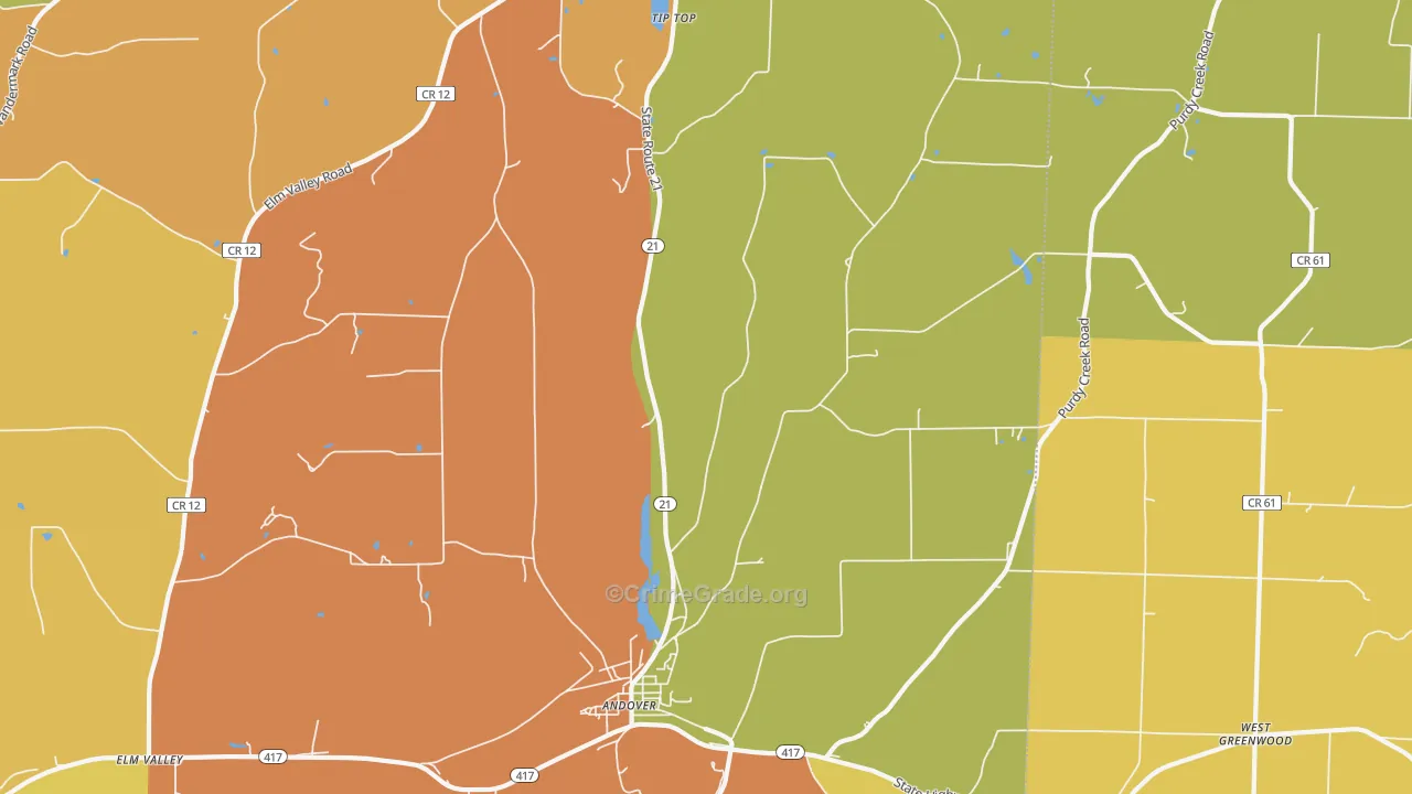 Fulmer Valley, NY Map of Murder Rates