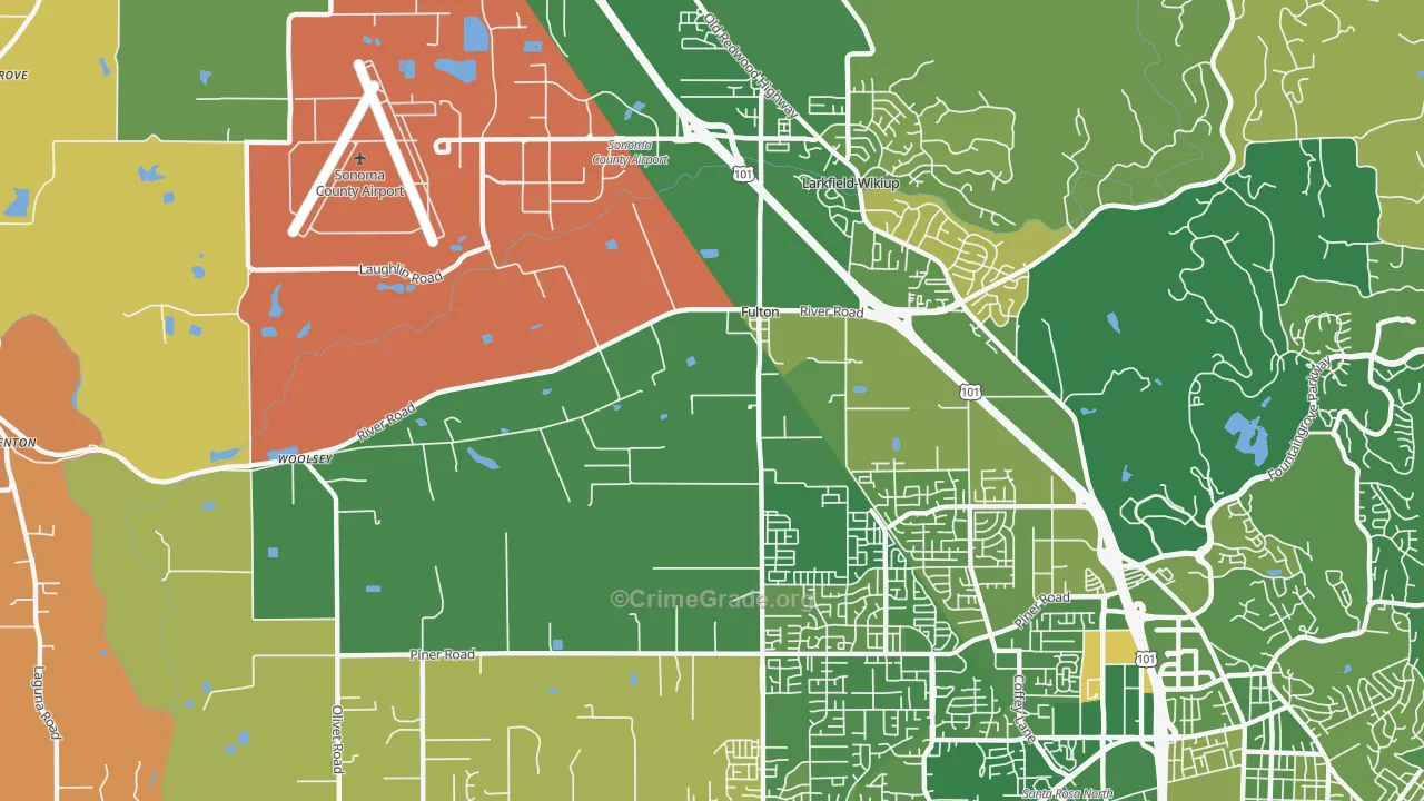 Fulton, CA Map of Murder Rates