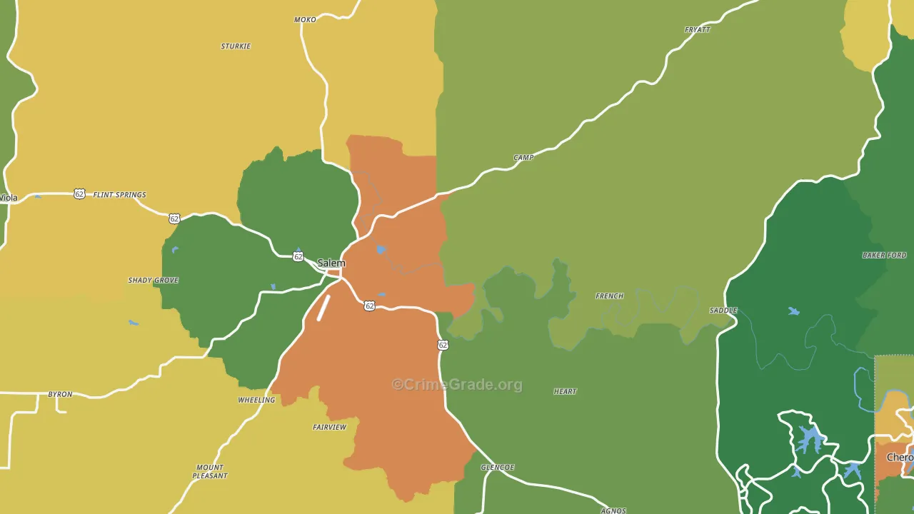 Fulton County, AR Map of Murder Rates