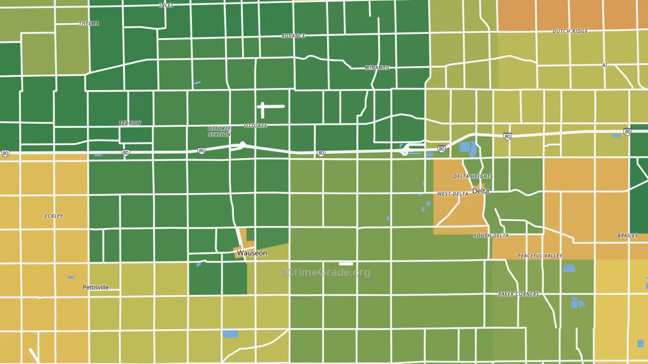 Fulton County, OH Map of Murder Rates