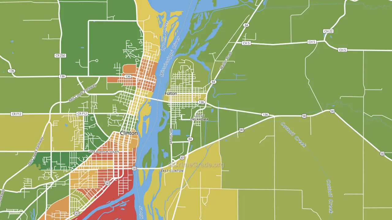 Fulton, IL Map of Murder Rates