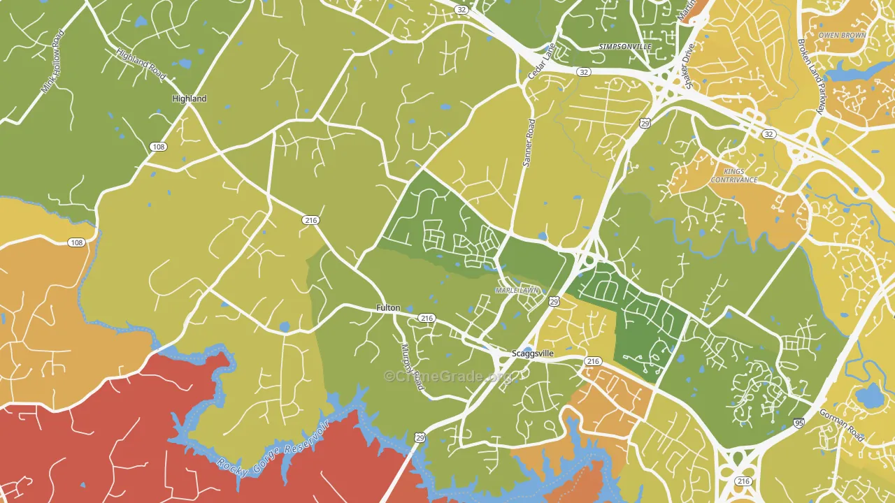 Fulton, MD Map of Murder Rates