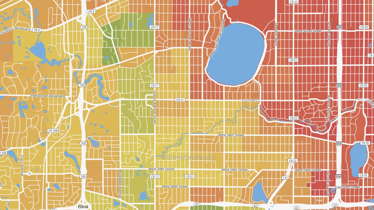 Fulton, Minneapolis, MN Map of Murder Rates