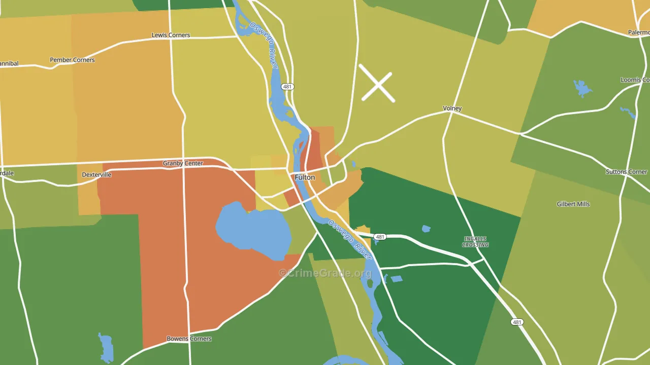 Fulton, NY Map of Murder Rates