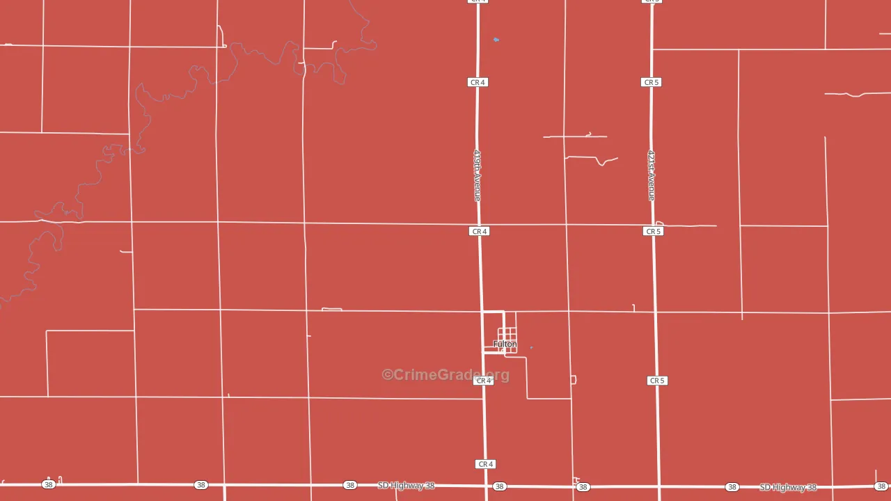 Fulton, SD Map of Murder Rates