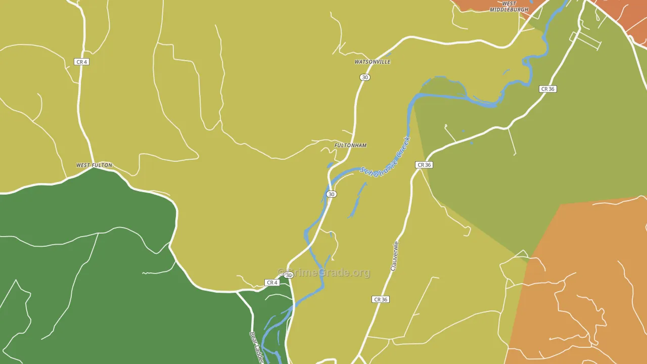 Fultonham, NY Map of Murder Rates