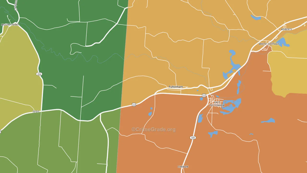 Fultonham, OH Map of Murder Rates