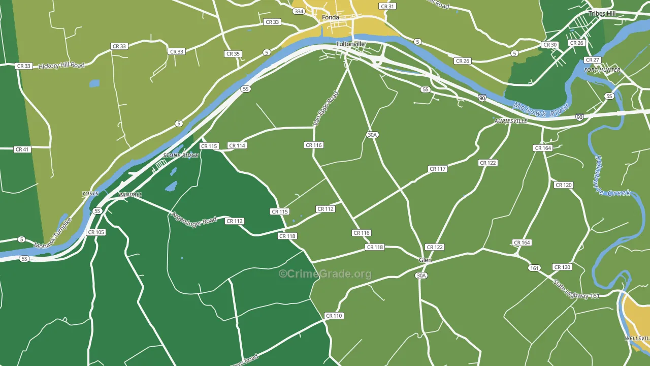 Fultonville, NY Map of Murder Rates