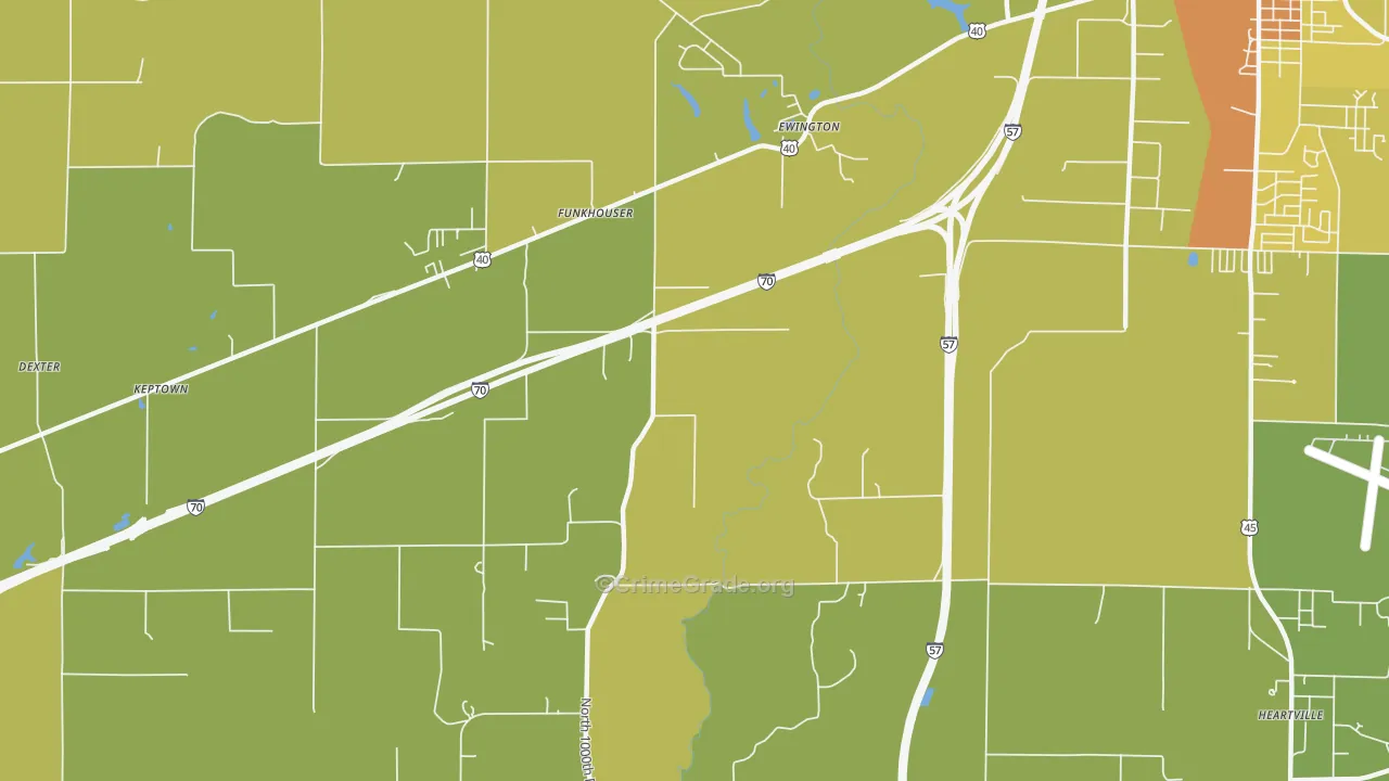 Funkhouser, IL Map of Murder Rates
