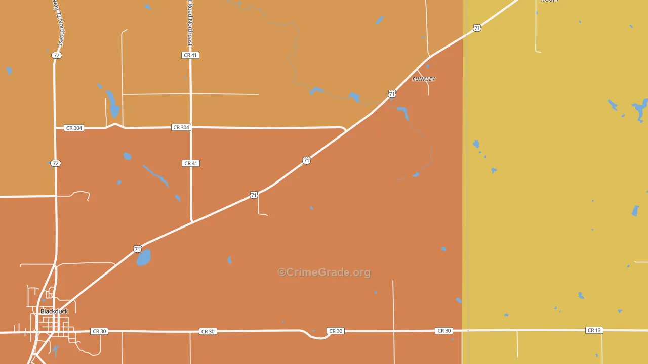 Funkley, MN Map of Murder Rates