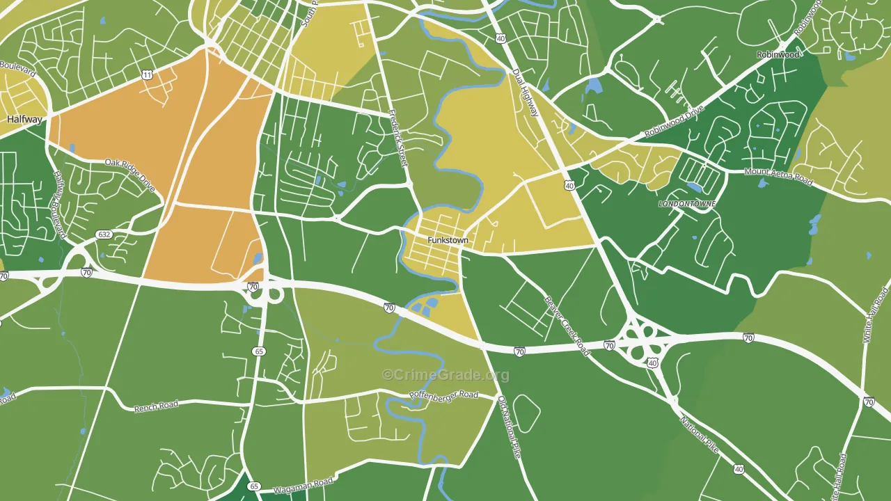 Funkstown, MD Map of Murder Rates