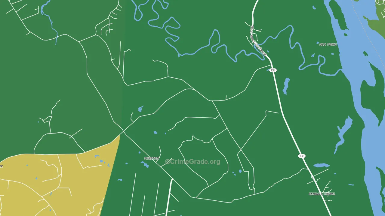 Funston, NC Map of Murder Rates