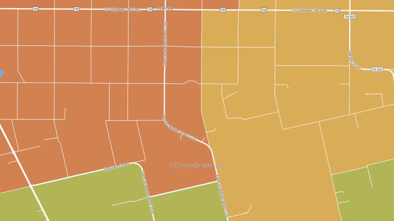Funston, TX Map of Murder Rates