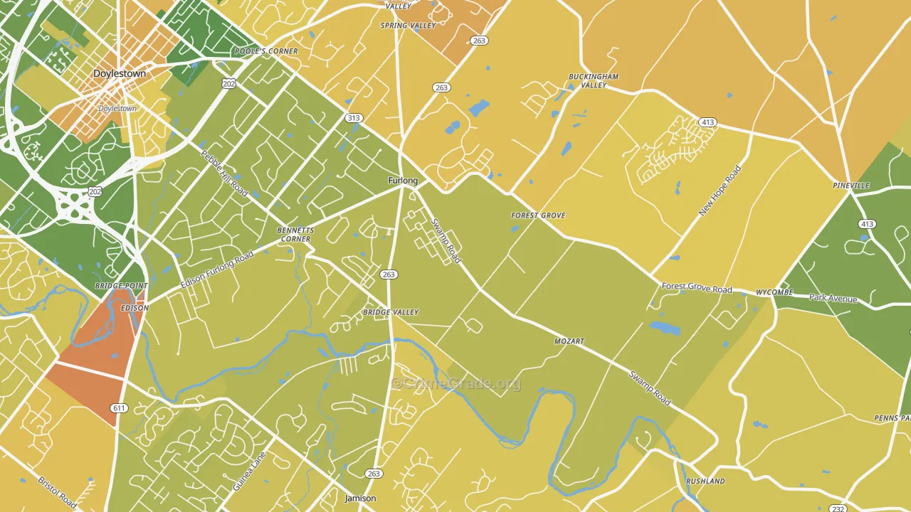 Furlong, PA Map of Murder Rates
