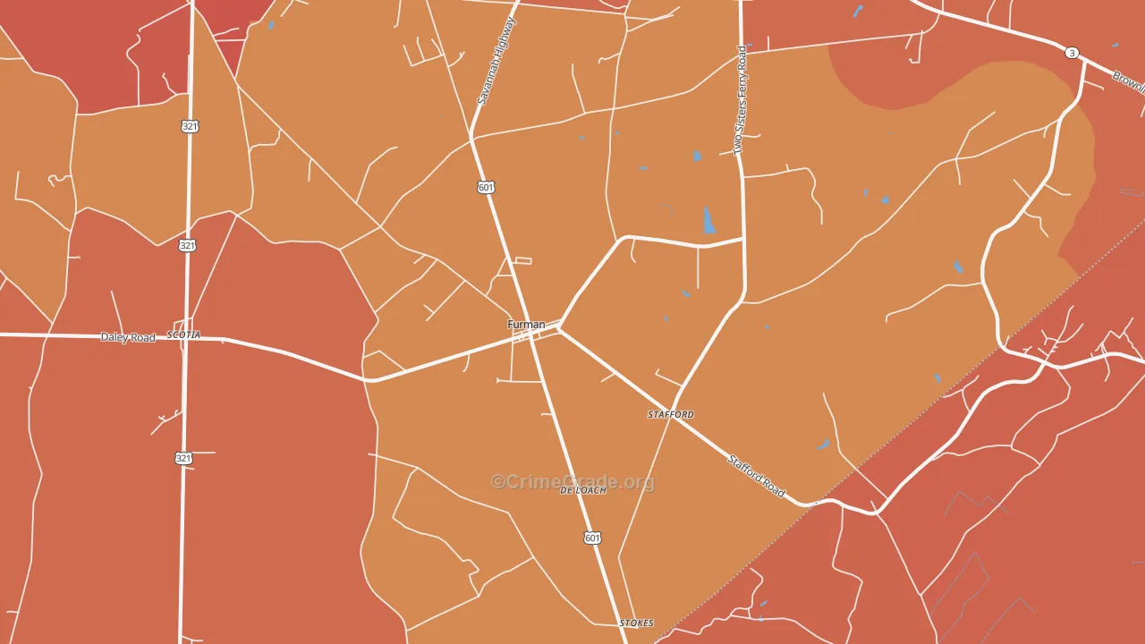 Furman, SC Map of Murder Rates
