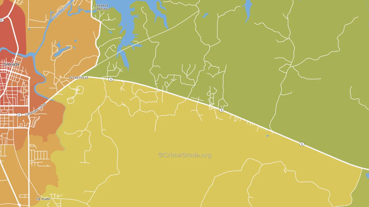 Futheyville, MS Map of Murder Rates