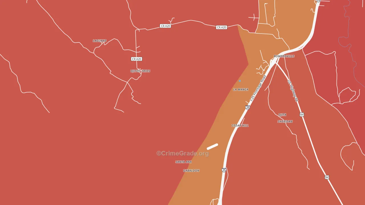 Gabaldon, NM Map of Murder Rates