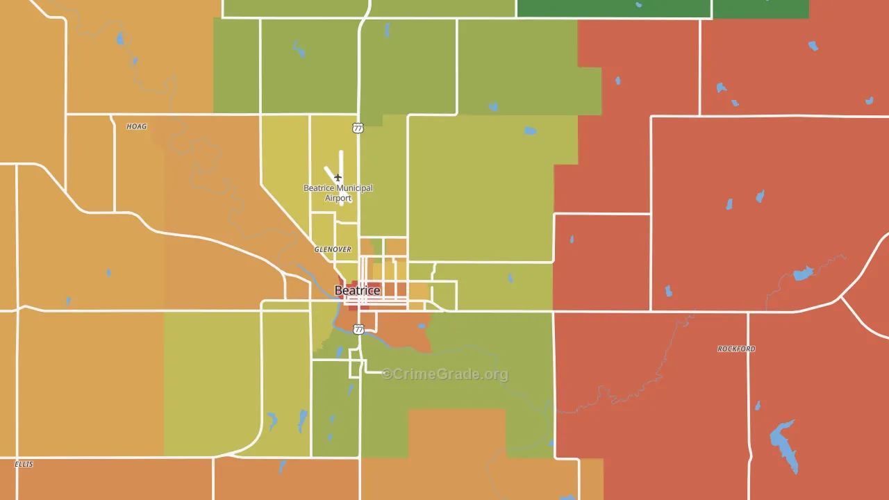 Gage County, NE Map of Murder Rates