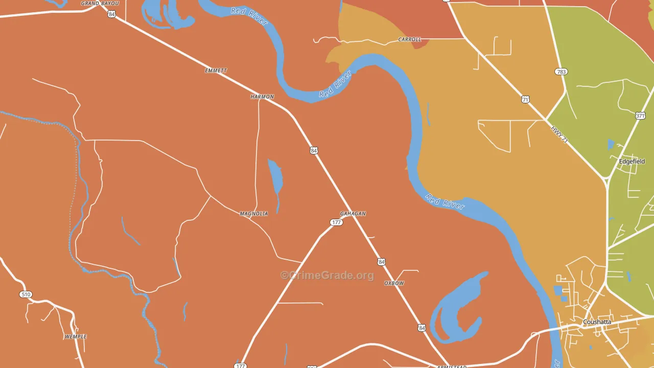 Gahagan, LA Map of Murder Rates