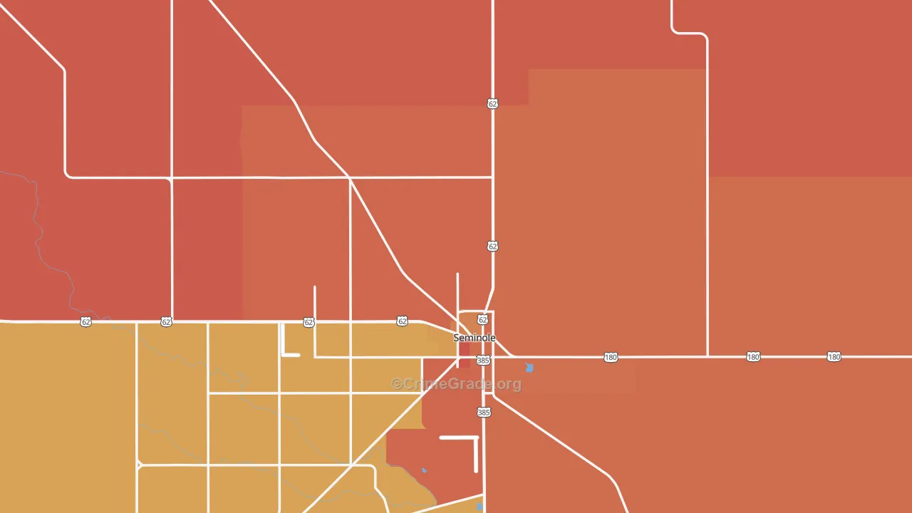 Gaines County, TX Map of Murder Rates